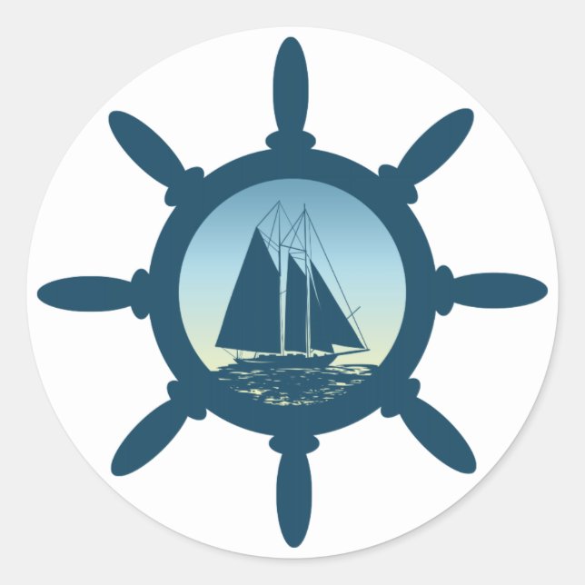 Segeln Runder Aufkleber (Vorderseite)