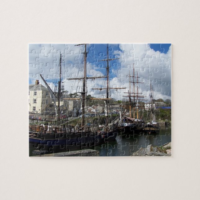 Segeln-Schiffe Charlestown Hafen-Cornwall-Foto (Horizontal)
