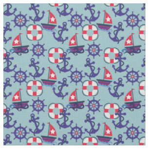 Segeln, Segeln Nautic Rot, Weiß und Blau Stoff