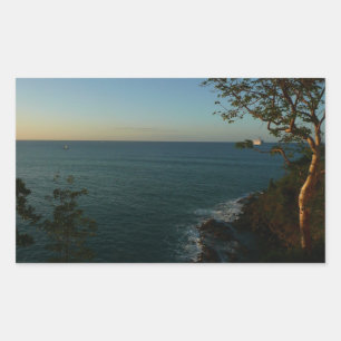Segeln Sie ab Sunset II Tropical Seascape Rechteckiger Aufkleber