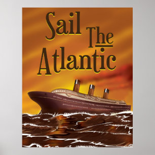 Segeln Sie auf dem Atlantik Vintage-Reiseposter Poster