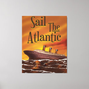 Segeln Sie den Atlantik Vintage-Reiseposter Leinwanddruck