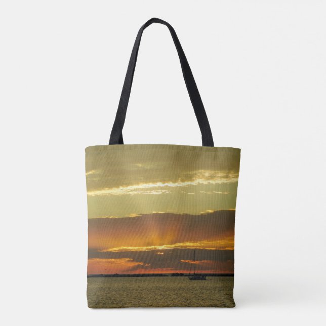 Segeln Sie in Sunset Tasche (Rückseite)