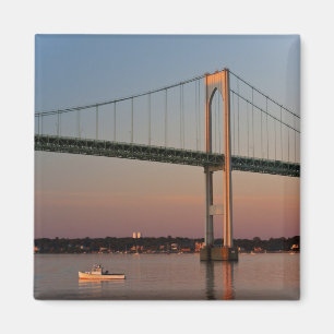 Segeln und Verlassen von New Port Road Island Magnet