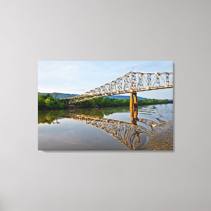 Segeln unter einer Brücke über den Tennessee River Leinwanddruck