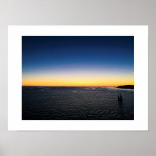 Segeln von der Sonnenuntergang-Farbfotografie im H Poster
