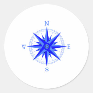 Segeln - Wind Rose Compass Nautical Shirt Runder Aufkleber