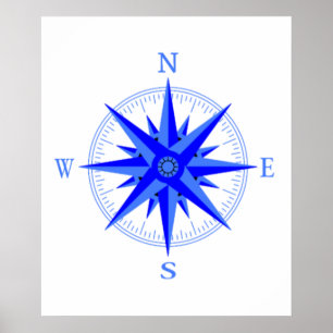 Segeln - Windrose Kompass Nautical-Shirt Poster