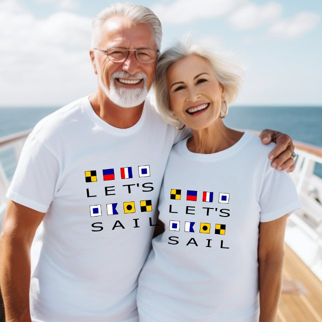Segeln wir farbenfrohe nautische Flaggen T-Shirt (Von Creator hochgeladen)