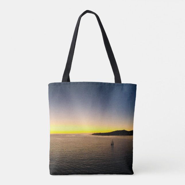Segeln zur Horizon Sunset Fotografy Tote Bag Tasche (Rückseite)