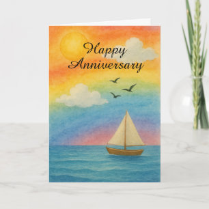 Segelnd in die Liebe – Regenbogenmeer-Jubiläum LGB Karte