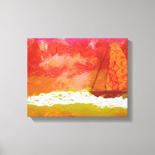 Segelnde rote Himmel Leinwanddruck