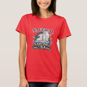 Segelndes Meer Anker Boot Grafik Frauen T-Shirt