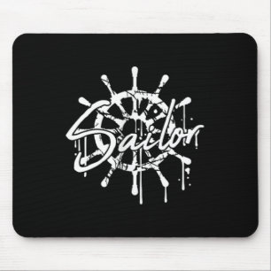 Segelrad-Schiffslenkrad Graffiti-Tropfen Segeln Mousepad