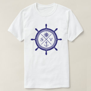 Segelrad SV Segelschiff Logo mit Kompass T-Shirt