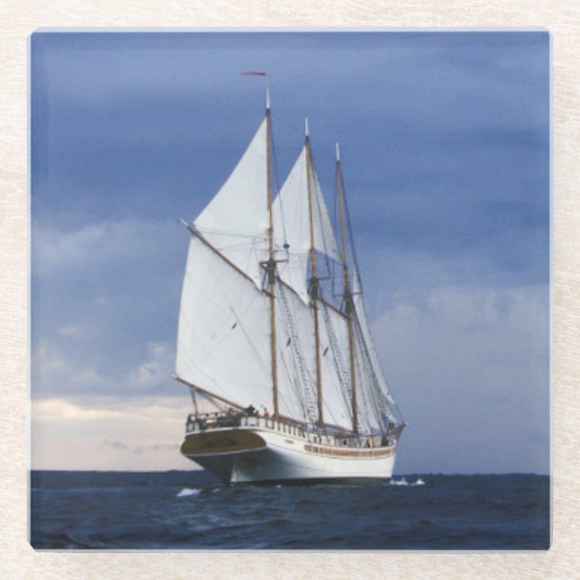 Segelschiff auf der Ostsee Glasuntersetzer (Vorderseite)