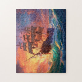 Segelschiff auf einem Sturmmeer