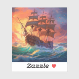 Segelschiff auf einem Sturmmeer Aufkleber