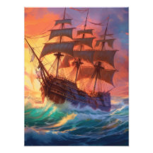 Segelschiff auf einem Sturmmeer