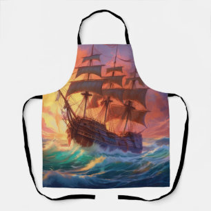 Segelschiff auf einem Sturmmeer Schürze