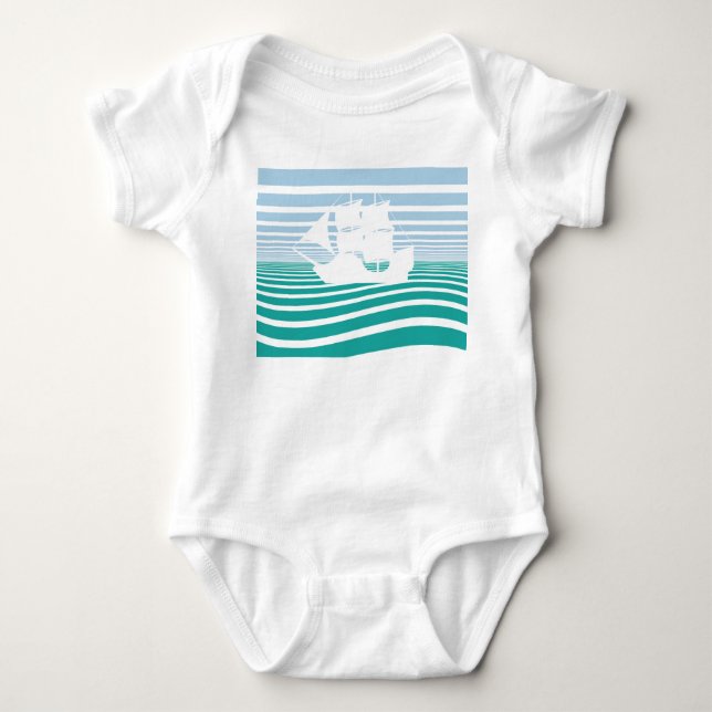 Segelschiff Baby Strampler (Vorderseite)