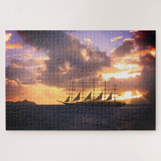 Segelschiff bei Sunset (Horizontal)