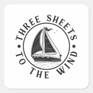 Segelschiff Captain Boat Sailor Funny Geschenk Ide Quadratischer Aufkleber
