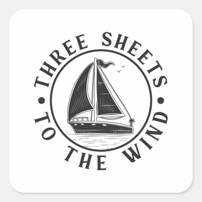 Segelschiff Captain Boat Sailor Funny Geschenk Ide Quadratischer Aufkleber (Vorderseite)