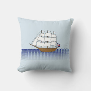 Segelschiff-Design Kissen