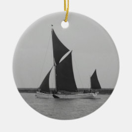 Segelschiff-Erinnerung Keramikornament