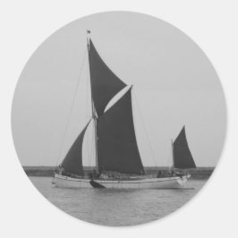 Segelschiff-Erinnerung Runder Aufkleber
