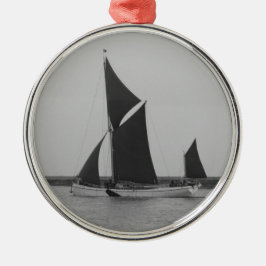 Segelschiff-Erinnerung Silbernes Ornament