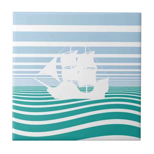 Segelschiff Fliese (Vorderseite)
