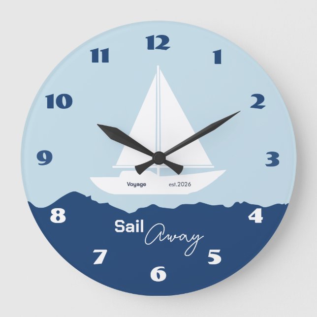 Segelschiff Große Wanduhr (Vorderseite)
