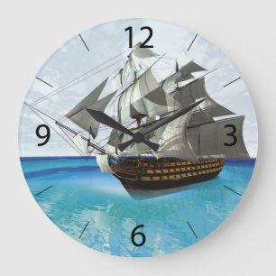 Segelschiff Große Wanduhr