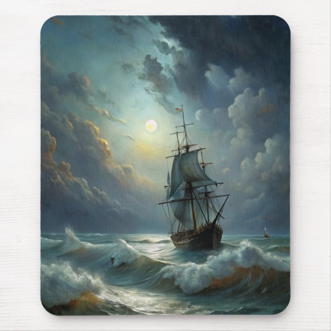 Segelschiff im Meer Mousepad (Vorne)