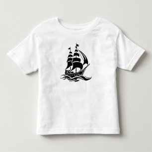 Segelschiff im Schatten – Vintage-Ozean-Illustrati Kleinkind T-shirt