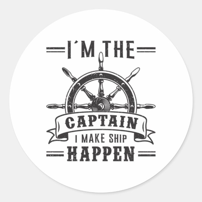 Segelschiff Kapitän Sailor Funny Geschenk Idee Runder Aufkleber (Vorderseite)
