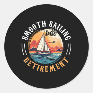 Segelschiff Kapitän Smooth segeln in Retiremen Runder Aufkleber