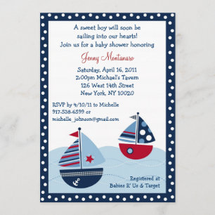 Segelschiff Ocean Baby Shower Einladungen