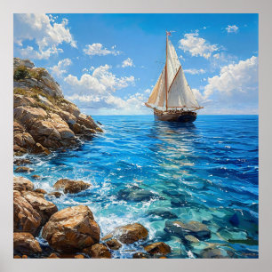⛵ Segelschiff Ozean Wand Kunst Dekor 🌊✨