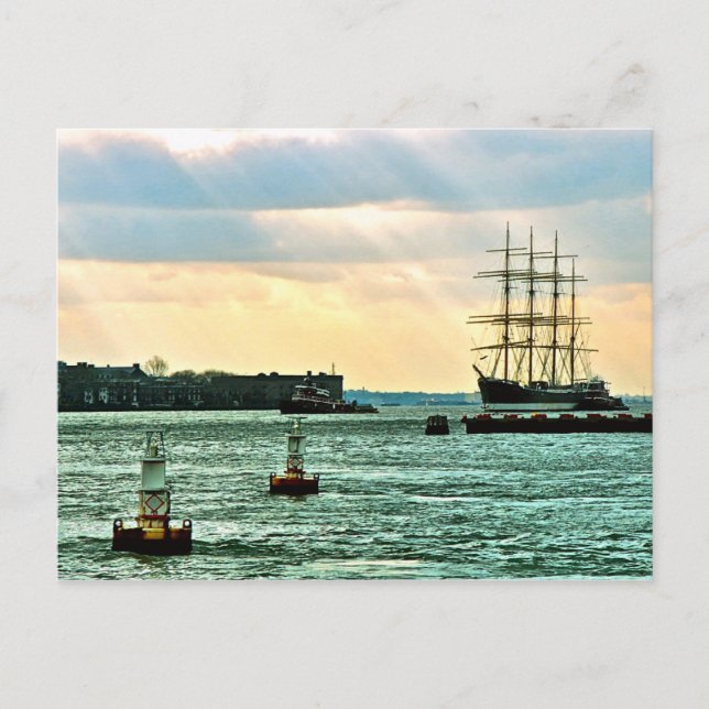 Segelschiff Peking unter Schleppseil Postkarte (Vorderseite)