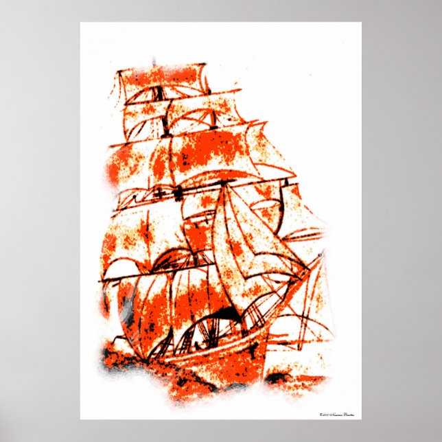 Segelschiff Print Poster (Vorne)