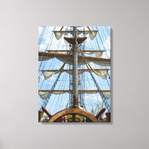 Segelschiff-Rad und Takelung Leinwanddruck