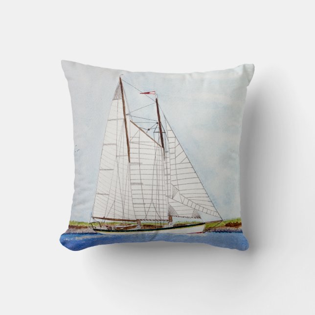 Segelschiff Schiff Ozeanwirbel Couch Kissen (Vorderseite)