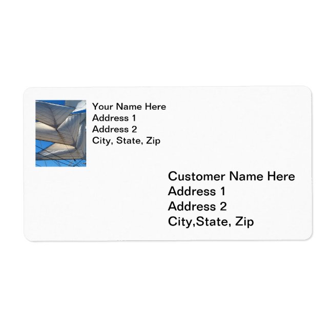 Segelschiff-Segel-Versand-Etikett (Vorne)