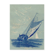 Segelschiff Vintage Reise Postkarte