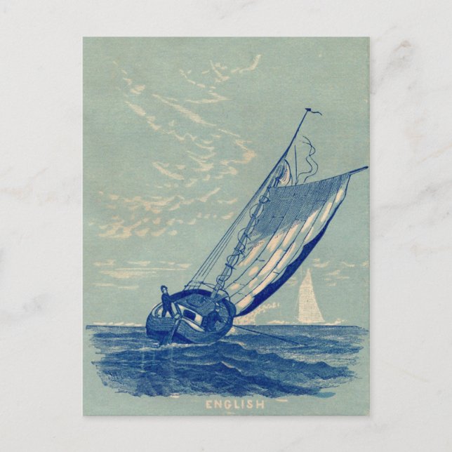 Segelschiff Vintage Reise Postkarte (Vorderseite)