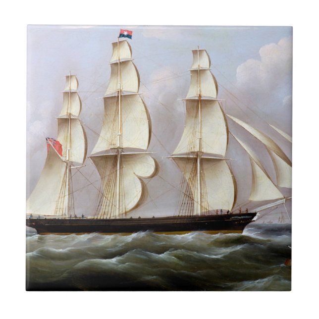 Segelschiff Woolloomooloo 1850 Fliese (Vorderseite)