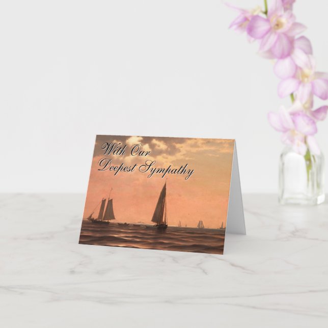 Segelschiffe auf Wasser Sympathy Card Karte (Orchidee)